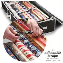 Caja de pañuelos de gran capacidad para debajo de la cama - Puede contener 24 rollos de papel higiénico, material de plástico duradero con bolsillo forrado, adecuado para almacenar regalos de Navidad, decoraciones y suministros navideños | Caja de almacenamiento negra con estilo | Material de plástico duradero para el almacenamiento de papel higiénico y el empaquetado de regalos - Multicolor - Ver 4