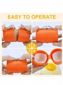 1pc Easy Clean Egg Separator - Quick Peel And Yolk Separator, Egg Peeler Tool, For Hard Boiled And Raw Eggs, Egg Shell Cracker, Opens In A Second, Prevents Egg Breaking, Hard Boiled Egg Peeler, Egg Shell Opener, Egg Tool, Raw Eggs, For Kitchen, Baking Essentials