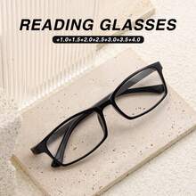 8pcs Classic Small Square Frame Reading Glasses Set, Ultra-Light Frame For Comfortable Wear, Flexible Temples For All-Day Use, Essential Daily Work Glasses For Men And Women - 4灰+4棕 - 查看 3