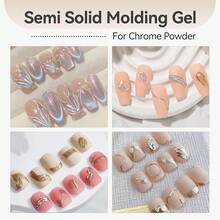 BORN PRETTY 3D Sculpting Gel For Nail Art,No Wipe Semi-Solid Modeling Gel For Rubbing Chrome Nail Powder, Sticking Rhinestones And Nail Stamping{"Color_name":"SemiSolidMoldingGel"} - 半固態成型凝膠 - 查看 8