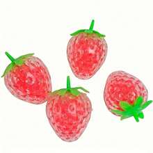 2pcs Realistic Strawberry Squeeze Toys - TPR Material, Halloween Party Favors Or Gifts Friends And Family, Novelty Stress Relief Toys|Playful Design|Durable Squeeze Toy