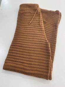 Crochet Knit Beach Cover-Up Pants Women's Fashion Knit Summer - Lạc đà - Xem 1