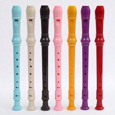 1pc (Standard 30cm, Premium 32cm) PVC 8-Hole Vertical Flute, High Pitch Straight Flute, (Premium 3-Section Detachable 6-Hole 8-Hole Beginner Vertical Flute, German Style, 6-Hole 8-Hole Flute Instrument For Learners, 8-Hole Flute Instrument For Teaching & Practice)