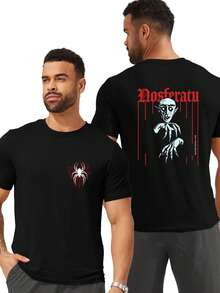 Customizable Men's Hilarious T-Shirt - Personalized Front & Back Graphics, Machine Washable - Great For Work Teams, Dance Crews, Couples & Best Friends With Double-Sided Design