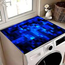 1pc Blue Puzzle Block Pattern, Silica Gel Washing Machine Dryer Top Protective Pad, Washing Machine Dust Cover Mat, Kitchen Supplies, Anti-Slip, Suitable For Laundry Room, Bathroom, Home Decor, Room Decoration