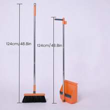 A Versatile Upright Set! A Two-In-One Broom And Dustpan Combo With An Extended Handle. Easily Cleans Tile Crevices And Corners, Perfect For Kitchens, Balconies, And More. - trái cam - Xem 4
