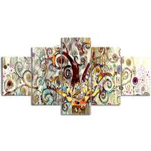 5 pièces Affiches sur canevas grand format sans cadre - Peintures abstraites vibrantes de l'Arbre de Vie - Art mural sur canevas de qualité supérieure pour chambre à coucher, bureau, salon, café, bar et décoration de dortoir, idée de cadeau unique pour les amis et la famille