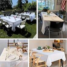 6-Pack White 60 X 102-Inch High-Quality Tablecloth, Soft And Wrinkle-Resistant, Ideal For Rectangular Tables, Birthday Parties, Camping Dinners And Holiday Gatherings