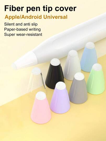 Protetor de ponta de fibra compatível com Apple Pencil, protetor de ponta substituível adequado para iPad Pencil 1ª/2ª geração, USB-C, caneta Pro Stylus