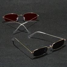 Fashionable Metal Frame Glasses With Bright Red And Black Gradient Lenses, Suitable For  Buyers