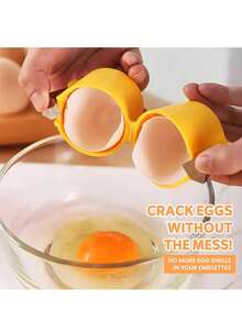 1pc Easy Clean Egg Separator - Quick Peel And Yolk Separator, Egg Peeler Tool, For Hard Boiled And Raw Eggs, Egg Shell Cracker, Opens In A Second, Prevents Egg Breaking, Hard Boiled Egg Peeler, Egg Shell Opener, Egg Tool, Raw Eggs, For Kitchen, Baking Essentials