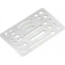 Borrador Shield inoxidable, herramientas de borrado de acero inoxidable, plantilla de dibujo ingeniería, regla herramienta de precisión para diseñoécnico y dibujo profesional - Acero Inoxidable - Ver 13