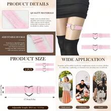 2 Pcs Adjustable Heart Shaped Garter Belts NonSlip Elastic Thigh Garters For Women Lace Design Perfect For Parties#SSDD B BJNHMJ