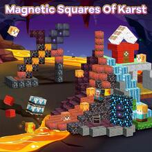 50/100/200/300 szt. Magnetyczne klocki konstrukcyjne STEM dla dzieci w wieku 3-12 lat, kreatywny zestaw konstrukcyjny 3D z motywem Lava Adventure, edukacyjny prezent urodzinowy dla chłopców i dziewcząt, pomoce dydaktyczne do szkoły, pomoce dydaktyczne dla placówek edukacyjnych - Wielokolorowe - Zobacz 2