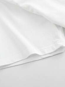 Women's Printed Casual Slim-Fit Cotton Short-Sleeved T-Shirt. The Shirt Features A Delicate Pink Floral Print, Is Soft And Comfortable, And Is A Versatile Top Suitable For Everyday Wear. - White - View 3