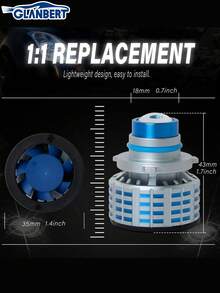 GLANBERT 2 piezas Luces antiniebla de aleación de aluminio universal para automóvil, exterior duradero anti-colisión, disipación de calor eficiente, iluminación duradera, 28W de potencia, 3000 lúmenes, H11/9006, luz blanca y luz amarilla - Multicolor - Ver 5