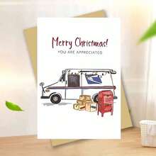 1pc Christmas Thank You Card With RedEnvelope - Postal Service Appreciation, Elegant Minimalist Holiday Card For Workers, Family, Friends - High-Quality Paper Holiday Greeting Card - Perfect Christmas Gift, Festive Season Greetings, Simple Festive Artwork, Sturdy Envelope Included, Best For Christmas