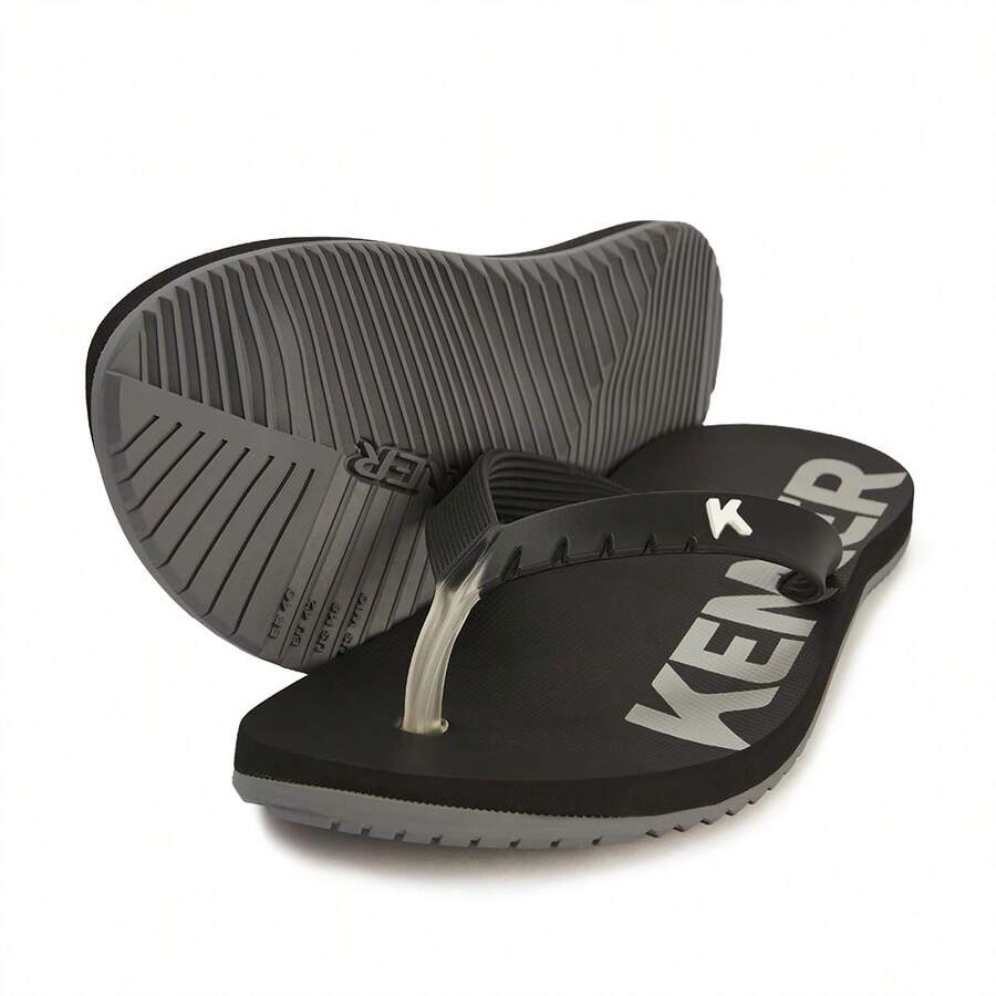 Kenner Flip Flop Sandal Red Original Men's Women's - 黑色和鉛色 - 查看 1