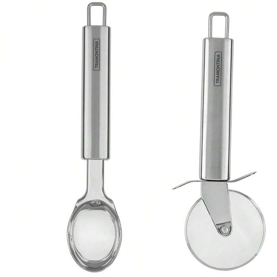 Tramontina Kit Colher Sorvete Cortador Pizza Inox Marfim Tramontina