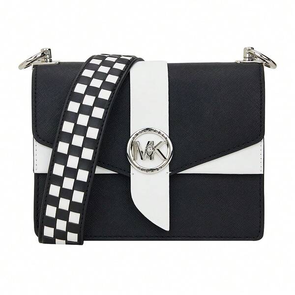 Michael Kors Bolso bandolera negro/blanco de mujer 32R3SGRC5T BLK/OPTICWHT