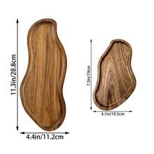 1pc Rosewood Tray, 11.3/7.5inch Peanut-Shaped Wooden Serving Platter For Restaurant, Kitchen, Farmhouse, Snacks, Cheese, Candles, Plants, Suitable For Christmas, Halloween, All Seasons