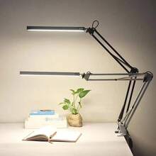 12W LED Clip-On Desk Lamp - 3 Lighting Modes, Foldable Long Arm, USB Powered, Eye-Caring Study Lamp - Multicolor - View 5