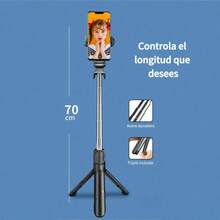 2-In-1 Wireless Bluetooth Selfie Stick With Tripod With Remote Control Selfie Stick Tripod Bluetooth - Black and White - View 7