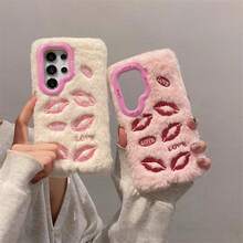 Carcasă de telefon Wnter pentru 1Samsung Galaxy S23 S24 Ultra FE A54 A55 5G A35 A05S Carcasă de pluș Ins Love Anti-cădere Carcasă spate de protecție caldă