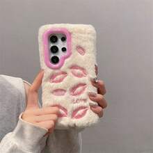 Carcasă de telefon Wnter pentru 1Samsung Galaxy S23 S24 Ultra FE A54 A55 5G A35 A05S Carcasă de pluș Ins Love Anti-cădere Carcasă spate de protecție caldă