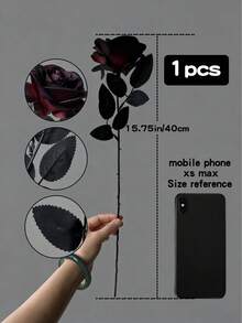 20/10/6pcs Set Artificial Black Rose Flowers, Long Stem, Suitable For Home, Wedding, Party, Halloween, Gothic Dark Style Decor, Outdoor Photography Props, Artificial Flowers, Dark Style Decor, Artificial Rose Bouquet - Multicolor - View 9