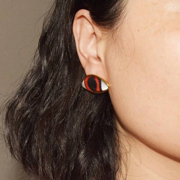 1 Pair High-Quality Metal & Resin Eye-Shaped Earrings, European & American Style, Suitable For Women's Daily Wear, Birthday Gift