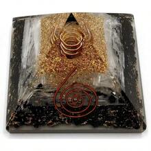 Orgone Pyramid With Black Tourmaline Selenite Crystal And Healing Coil Quartz Point Natural Healing Stones Orgonite Energy Generator For Yoga Meditation - Tourmaline đenSelenite - Xem 6