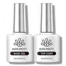 Base & Top Coat Set 2PCS, High Glossy Top Coat, Base Gel For Long Lasting Nails Shine Finish, Nail Art DIY Design Manicure Gifts For Women 10ML{"Color_name":"10mlBaseandTopCoat"} - 10ml底油和臉部油 - 查看 2