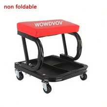 Foldable Garage Mobile Mechanic's Crawling Stool, 2-In-1 Maintenance Trolley, 360° Rotating Resting Stool, Z-Shaped Crawling Stool - Red - View 5