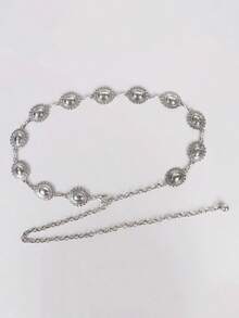 Retro Metal Chain Belt Exquisite Waist Chain, Elegant And Versatile - Bạc - Xem 1