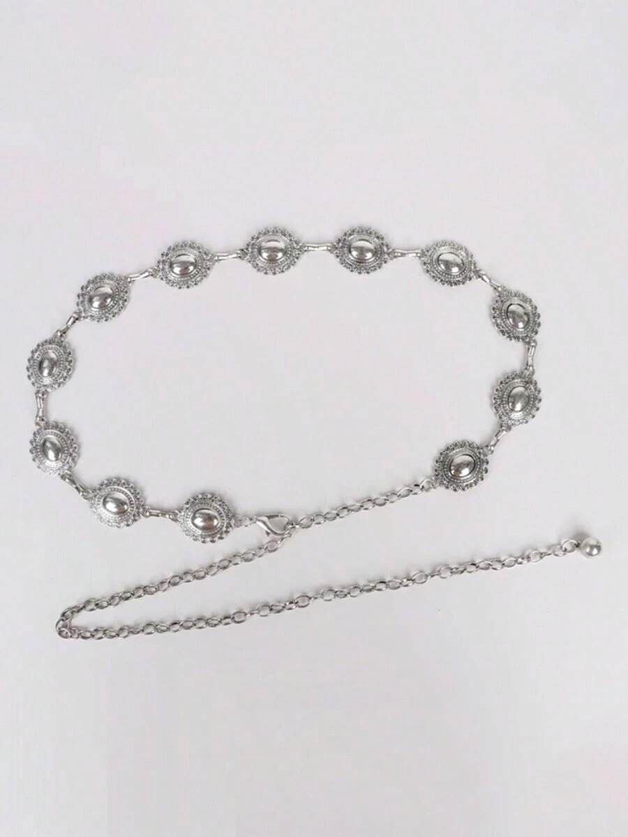 Retro Metal Chain Belt Exquisite Waist Chain, Elegant And Versatile - Bạc - Xem 1
