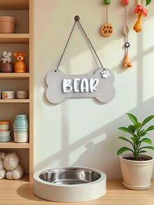 1PC Custom Acrylic Pet Name Tags With Paw Print - Personalized Dog And Cat Name Tags For Crates, Beds And Home Decor - Durable PMMA Material, Easy To Hang, Accessories Not Included, Great Gift For Friends/Family, Christmas Gift.