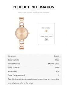 Coach Reloj analógico de cuarzo Park con correa de acero inoxidable en oro rosa para mujer, con detalles de cristal en tono rosa, 26 mm