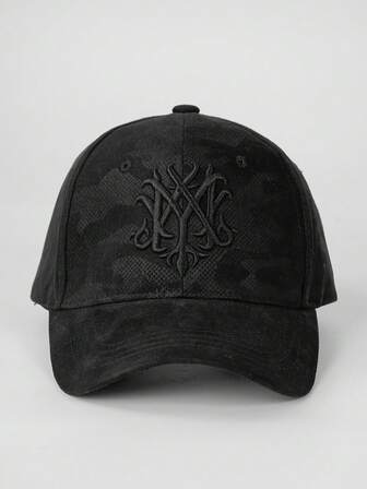 1 件男士压花棒球帽，时尚几何线条刺绣棒球帽，男女通用