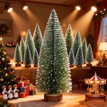 1set Soft Flocked Mini Artificial Christmas Tree With Non-Tip Wooden Base - Festive Decor For Dorm Room Desk, Kitchen Countertop, Christmas Eve Dinner Table Centerpiece, Gift Wrapping Accent, Office Cubicle, Kids Playroom Shelf & Holiday Mantel Decoration Home Decor Christmas Decorations Room Decor
