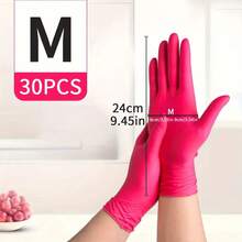 Dark Pink Disposable Nitrile Gloves - Lightweight, Suitable For Household Cleaning, Pet Care, Hair Dyeing - Lead-Free And Alcohol-Free, Three Sizes Available (S//L), Multi-Functional Cleaning Gloves, Fashionable Cleaning Gloves, Kitchen User-Specific, Suitable For All Four Seasons