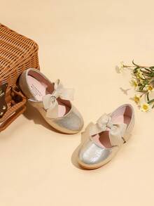 1 Paar Mädchen Schulschuhe mit Schleifen Dekor, flache Freizeitschuhe für Schülerinnen, Campus, Outdoor, Lässig, Sport, Flache Schuhe