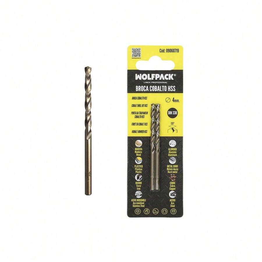 4.00 Mm Cylindrical Hss Cobalt Drill Bit. Blister 2 Units. - Yellow - View 1