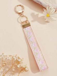 1 Piece Of Zinc Alloy Key Chain, Key Chain, Bag Charms, Keychain Accessories,Wrist Key Chain, Printed Webtape Key Chain, Women's Car Key Chain, Women's Bag And Pendant Key Chain, Universal Key Chain, Women's Fashion Key Chain (Due To Different Shooting Light Angles, There May Be A Slight Color Difference. The Actual Product Shall Prevail.) - 紅色 - 查看 5