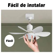 E27 30W/40W 52cm Ceiling Fan With LED Light For Kitchen Bedroom Dining Room Patio - 白色 - 查看 1