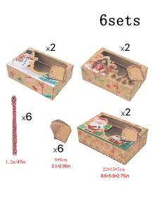 3/6PCS Santa Claus Paper Gift Box With DIY Label And Transparent Window, Ideal For Christmas, New Year, And Party Decorations And Small Gifts