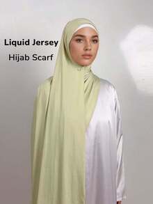 1件装高级液态针织头巾,高品质奢华女士穆斯林围巾披肩,长款弹力头巾,适合日常生活、外出和聚会。 - 彩色 - 查看 12