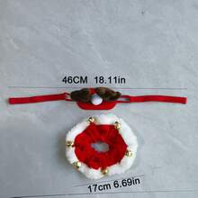 Festive Christmas/Holiday Neckwear For Dogs/Cats | Fun Stretchable Costume Accessory | Soft Collar With Bells Christmas Reindeer Dog Headband Puppy Xmas Antlers Headwear Holiday Pet Costume Accessory