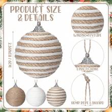 Christmas Hemp Rope Ball Ornaments Set Colorful Christmas Hanging Decorations For Christmas Tree - Dark Grey - View 5
