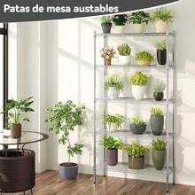 Estante de Almacenamiento de Metal de 5 Niveles(55x30x150CM), Estante Organizador Resistente, Rack Organizador Ajustable, Anaquel, 4 S-Ganchos, 5 Tablero de PP, Cocina, Oficina, Despensa, Microondas - pago - Ver 11